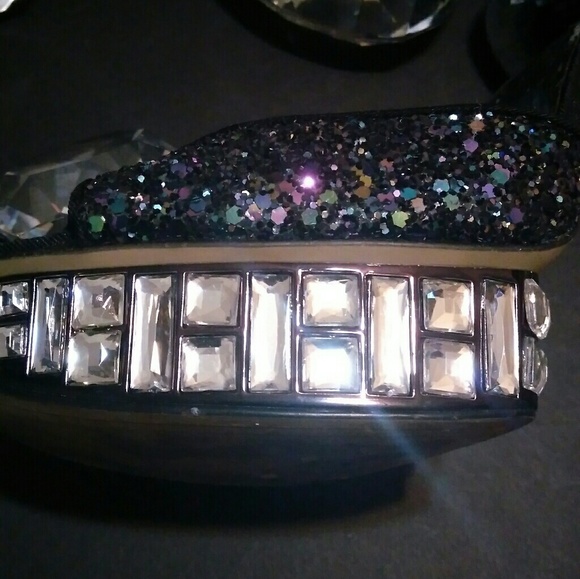 BOUTIQUE 9 sz 6.5 PURPLE BLUE COSMIC GLITTER HEELS RHINESTONE JEWEL GEMS - Picture 9 of 15